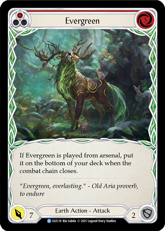Evergreen (Red) [ELE119] (Tales of Aria) 1st Edition Rainbow Foil 
