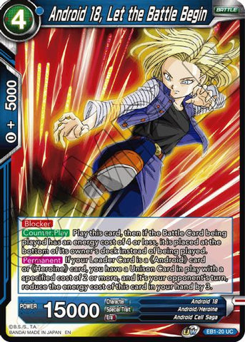 Android 18, Let the Battle Begin (EB1-20) [Battle Evolution Booster] 