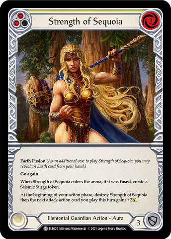 Strength of Sequoia (Yellow) [ELE029] (Tales of Aria) 1st Edition Rainbow Foil 