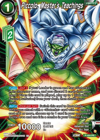 Piccolo, Master's Teachings (P-404) [Promotion Cards] 