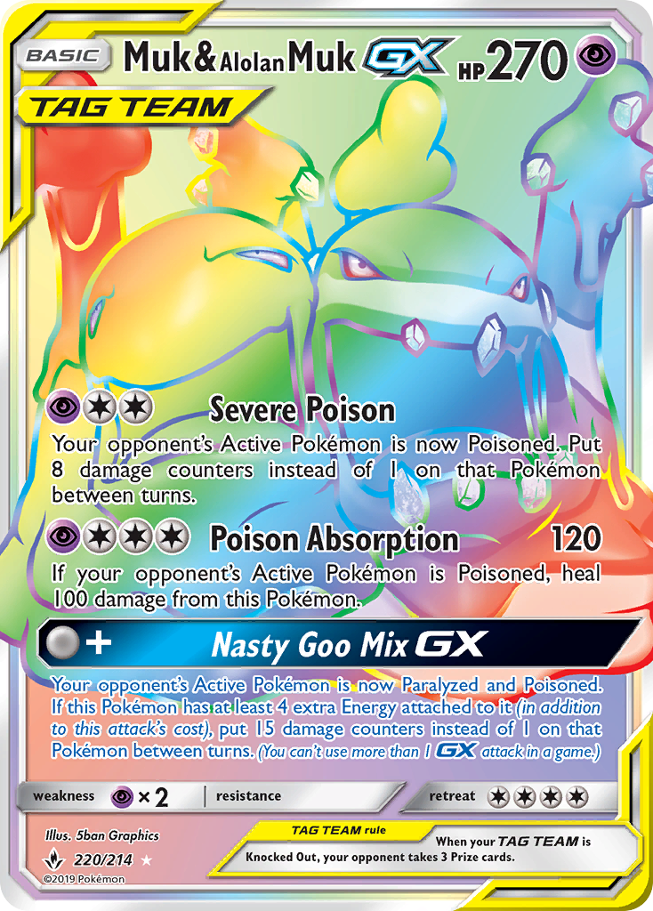 Muk &amp; Alolan Muk GX (220/214) [Sun &amp; Moon: Unbroken Bonds] 