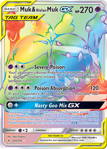 Muk &amp; Alolan Muk GX (220/214) [Sun &amp; Moon: Unbroken Bonds] 