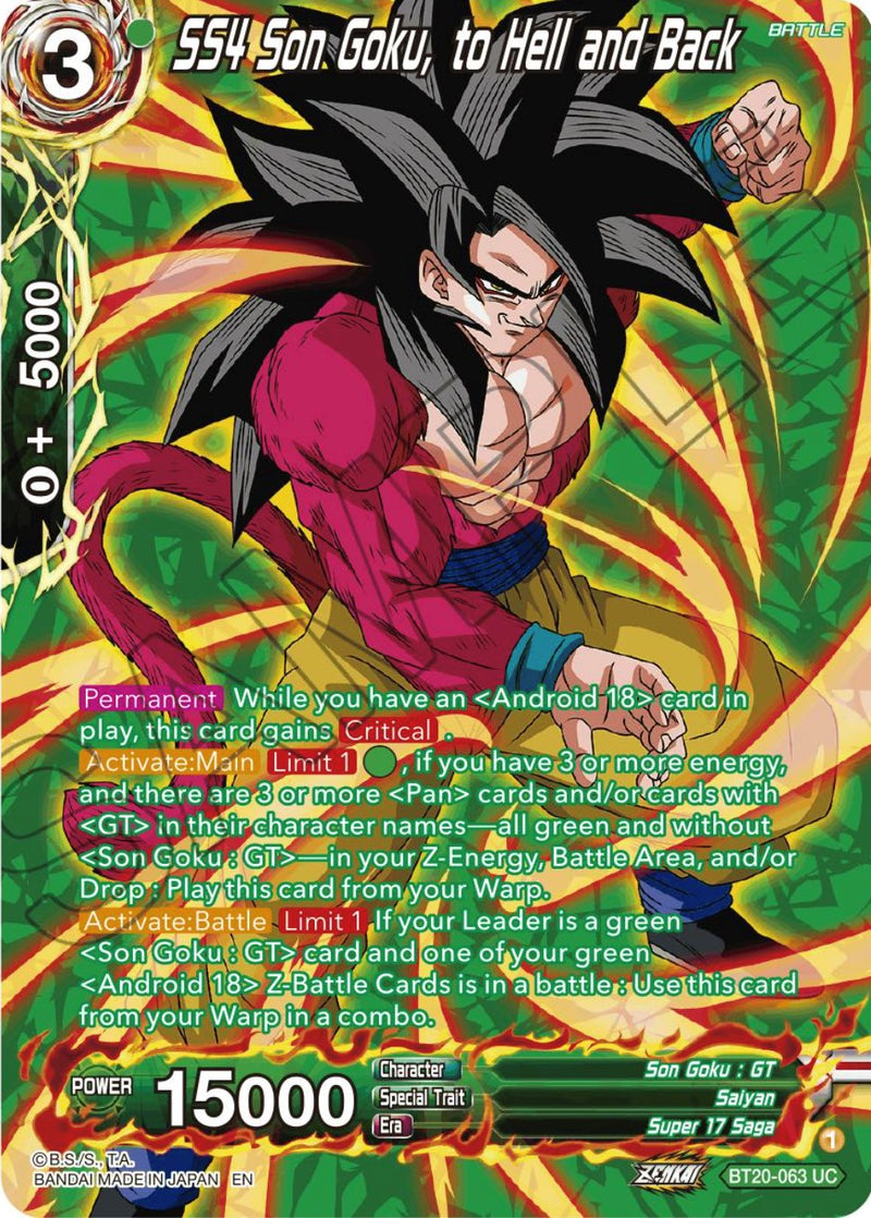 SS4 Son Goku, to Hell and Back (Silver Foil) (BT20-063) [Power Absorbed] 