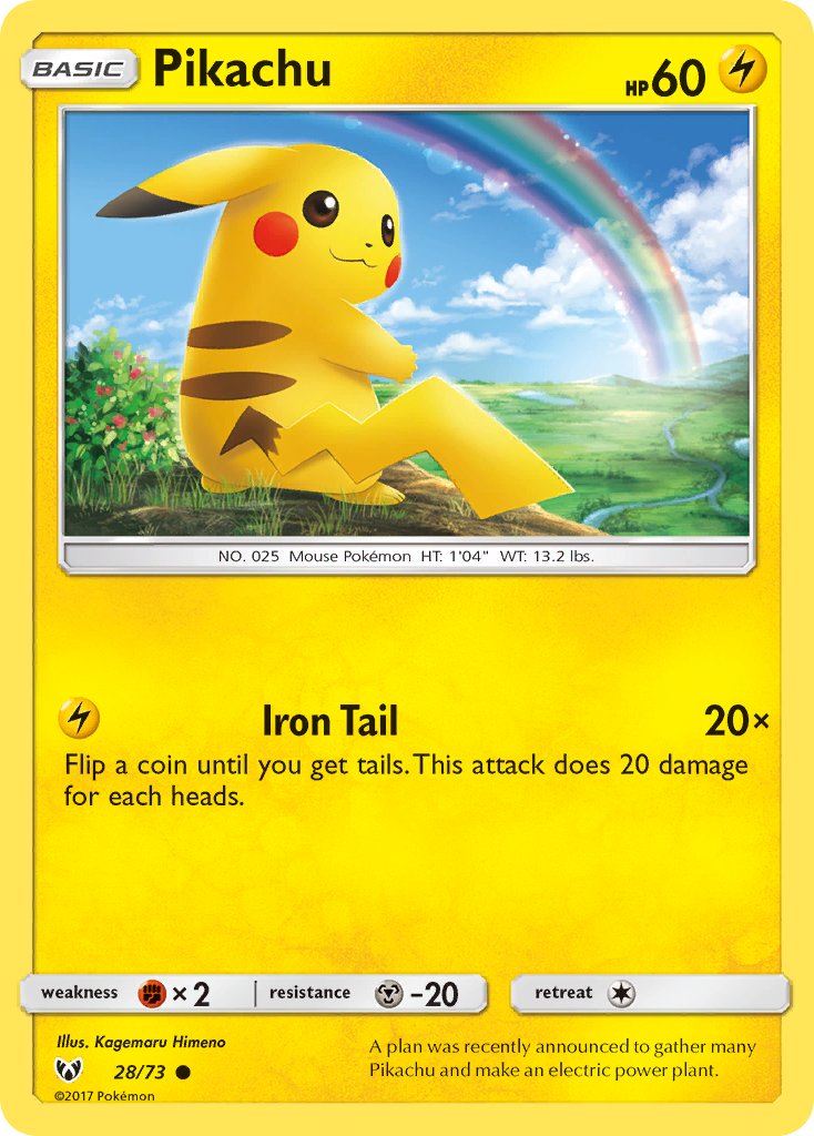 Pikachu (28/73) (Lets Play, Pikachu Cracked Ice Holo) (Theme Deck Exclusives) [Sun &amp; Moon: Shining Legends] 