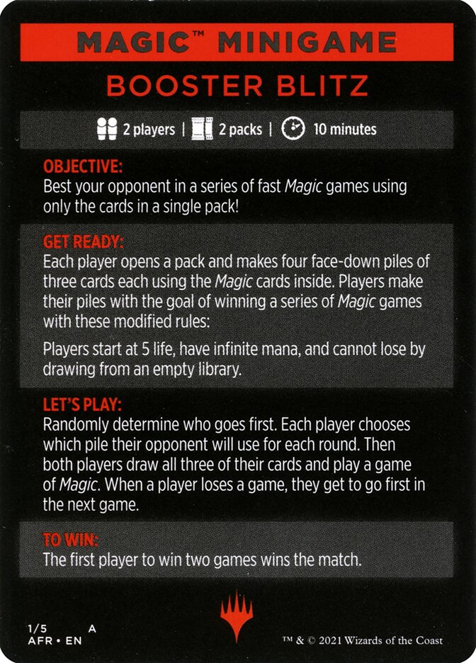 Booster Blitz (Magic Minigame) [Dungeons &amp; Dragons: Adventures in the Forgotten Realms Minigame] 