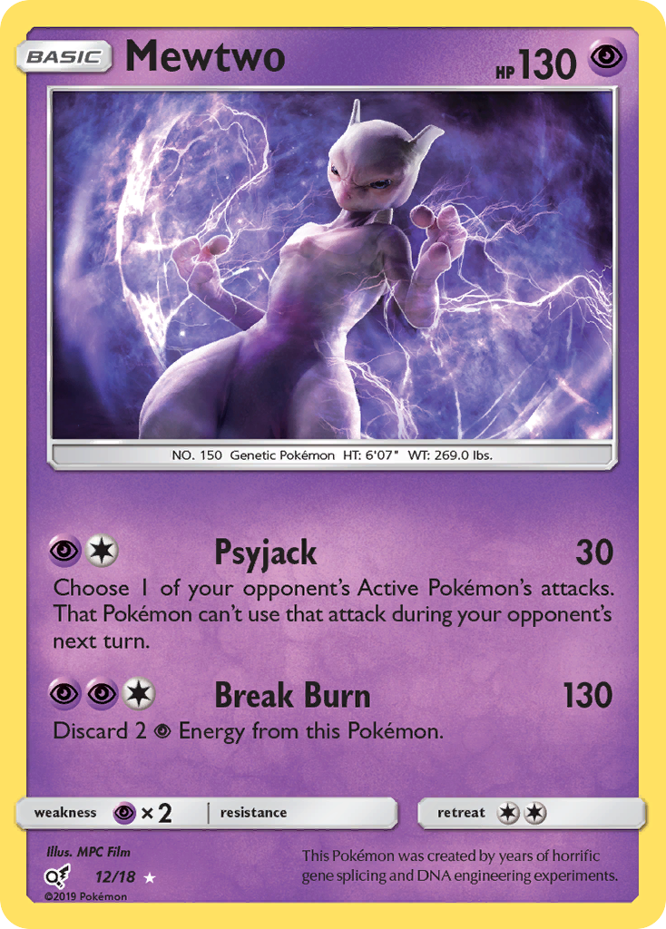 Mewtwo (12/18) [Sun &amp; Moon: Detective Pikachu] 