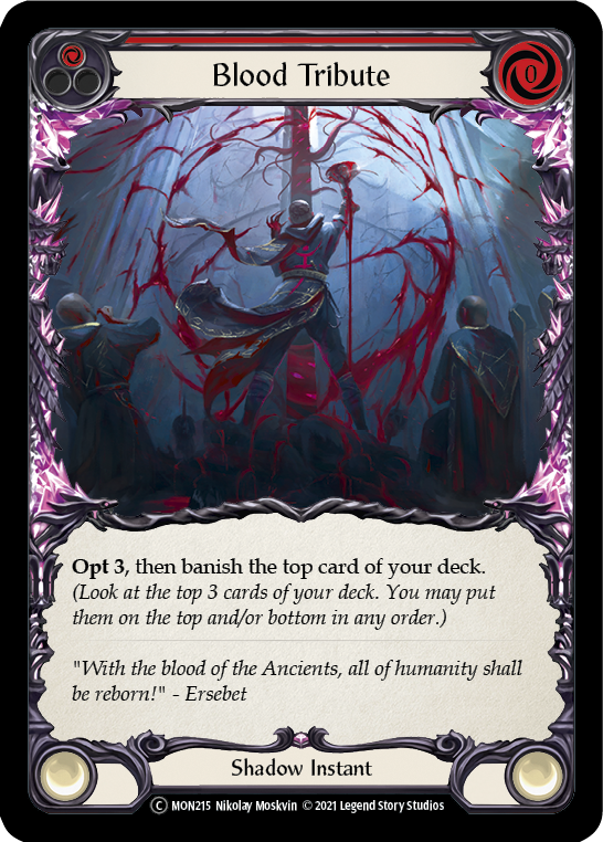 Blood Tribute (Red) [U-MON215-RF] (Monarch Unlimited) Unlimited Rainbow Foil 