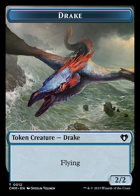 Spirit (0010) // Drake Double-Sided Token [Commander Masters Tokens] 