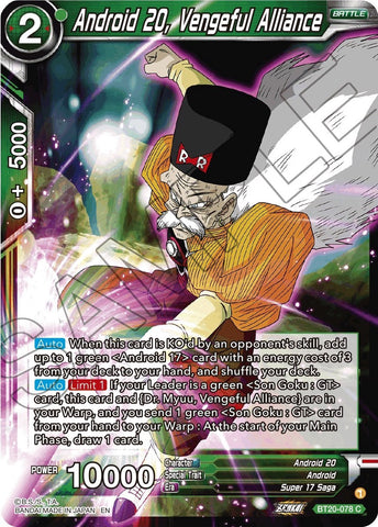 Android 20, Vengeful Alliance (BT20-078) [Power Absorbed] 