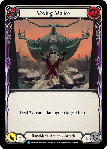 Vexing Malice (Yellow) [MON233-RF] (Monarch) 1st Edition Rainbow Foil 