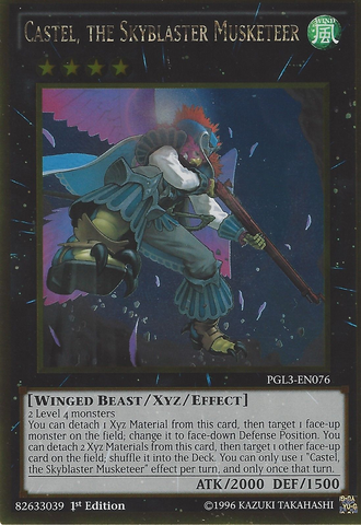 Castel, the Skyblaster Musketeer [PGL3-EN076] Gold Rare 