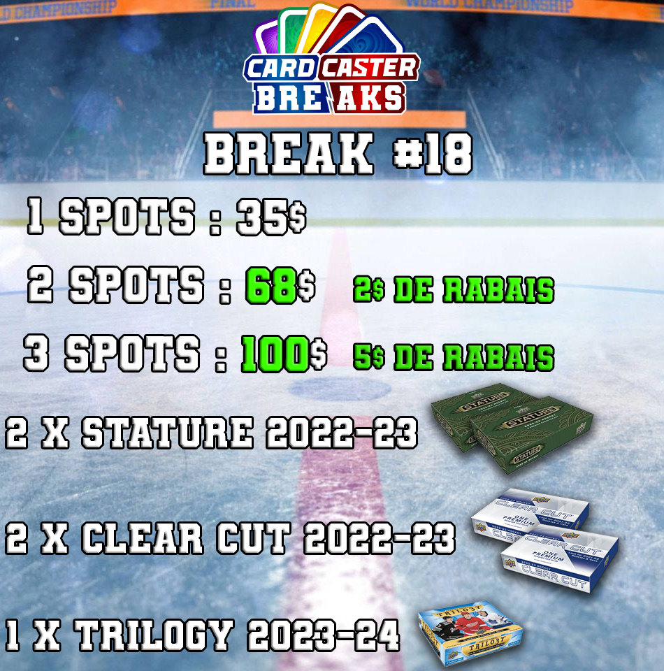 Break #18 - 2x Clear Cut 21-22/Trilogy Hobby Box 23-24/2x Stature Hobby Box 22-23