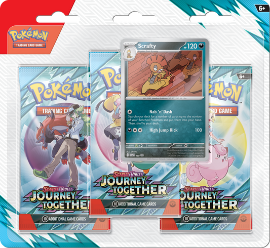 *Pre-Order* Pokémon - Scarlet & Violet Journey Together - 3 Pack Blister (Scrafty)