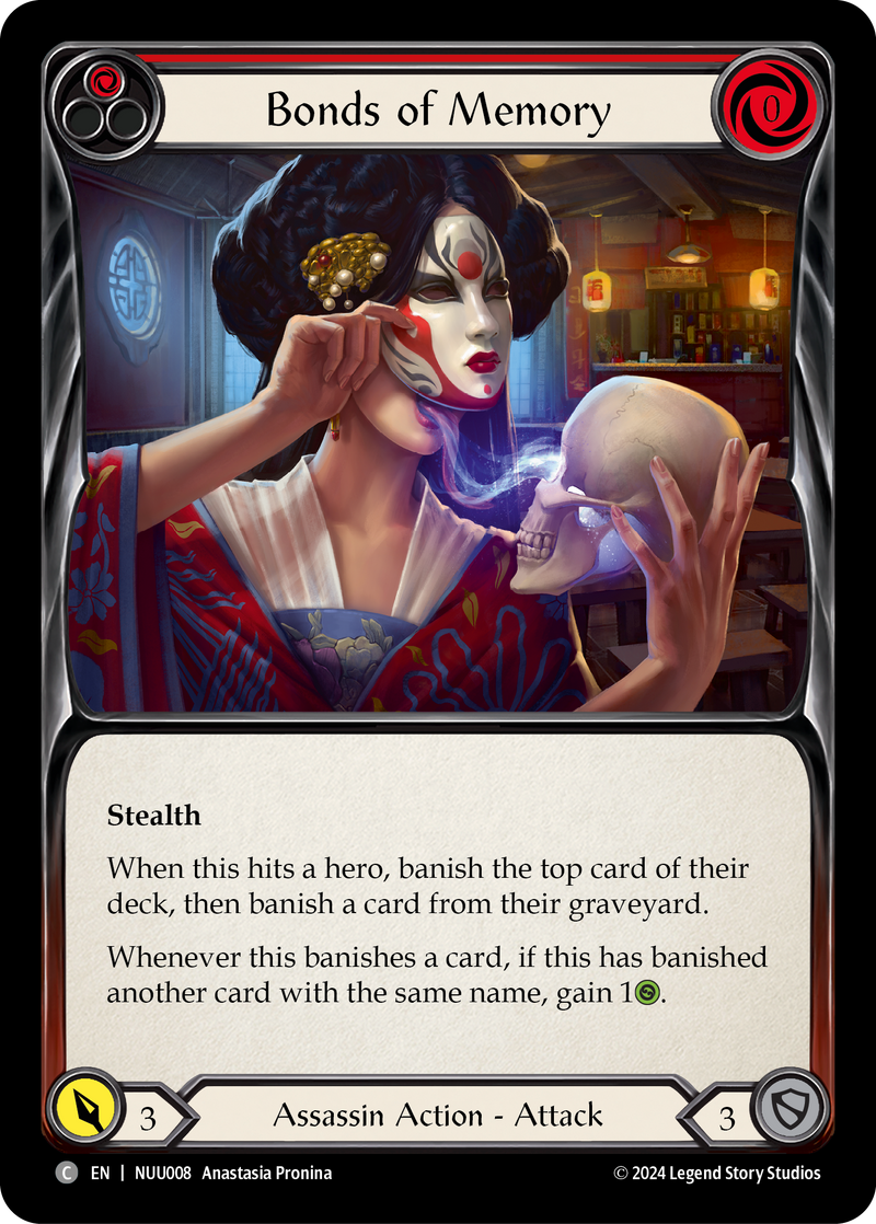Bonds of Memory (Red) [NUU008] (Part of the Mistveil Nuu Blitz Deck) 