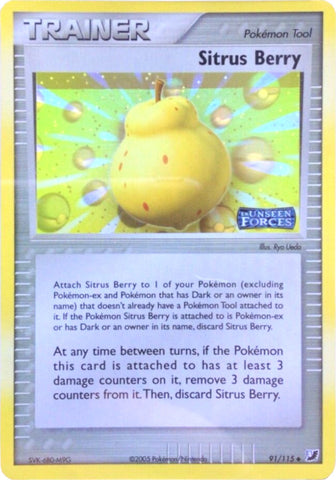 Sitrus Berry (91/115) (Stamped) [EX: Unseen Forces] 