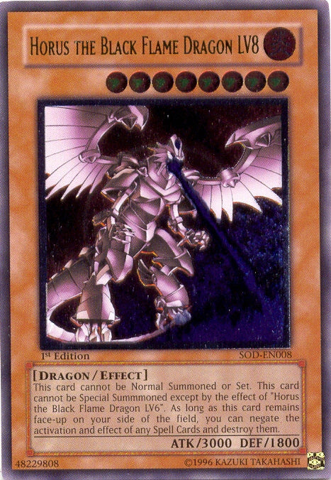 Horus the Black Flame Dragon LV8 [SOD-EN008] Ultimate Rare 