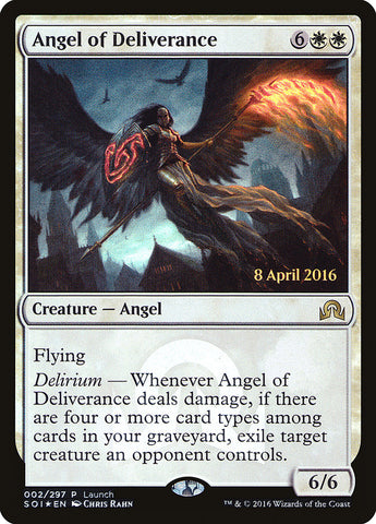 Angel of Deliverance (Launch) [Shadows over Innistrad Promos] 