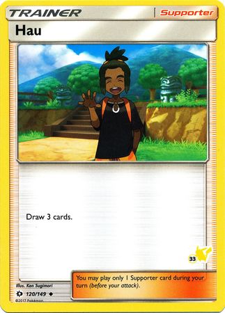 Hau (120/149) (Pikachu Stamp #33) [Battle Academy 2020] 