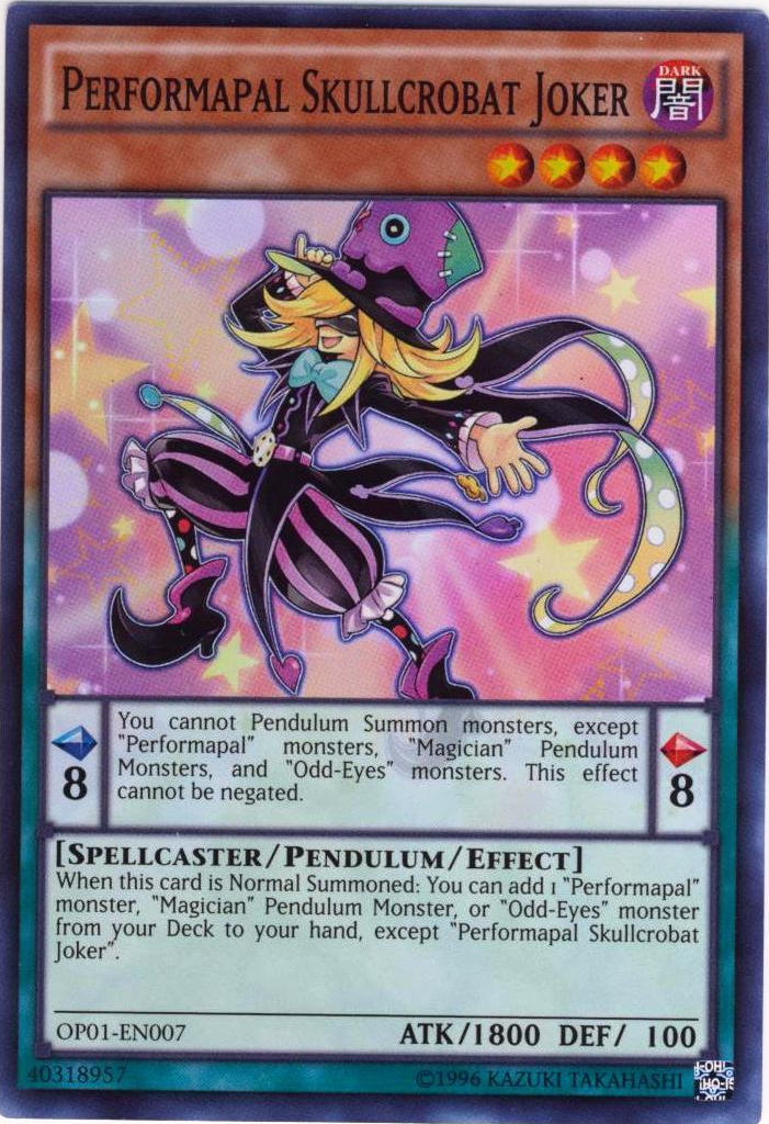 Performapal Skullcrobat Joker [OP01-EN007] Super Rare 