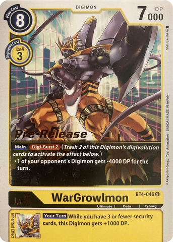 WarGrowlmon [BT4-046] [Great Legend Pre-Release Promos] 