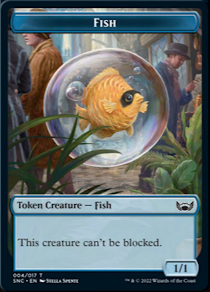 Fish // Spirit Double-Sided Token [Streets of New Capenna Tokens]