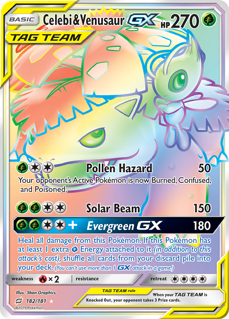 Celebi &amp; Venusaur GX (182/181) [Sun &amp; Moon: Team Up] 
