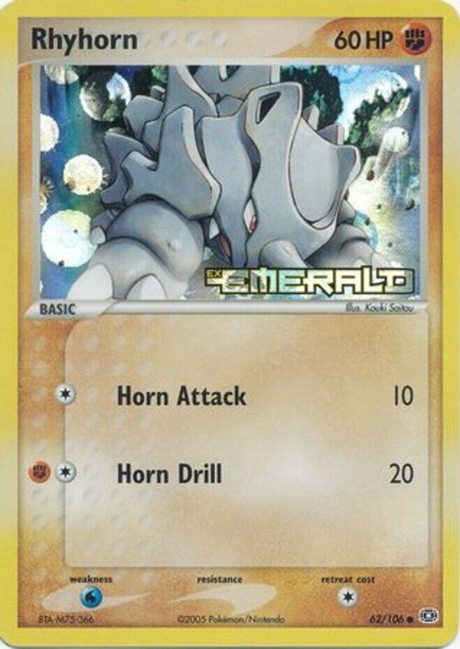 Rhyhorn (62/106) (Stamped) [EX: Emerald] 