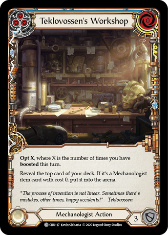 Teklovossen's Workshop (Blue) [CRU117] (Crucible of War) 1st Edition Rainbow Foil 