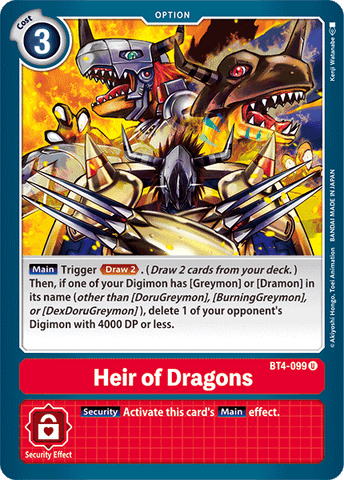 Heir of Dragons [BT4-099] [Great Legend] 