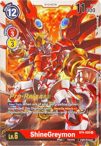 ShineGreymon [BT4-020] [Great Legend Pre-Release Promos] 