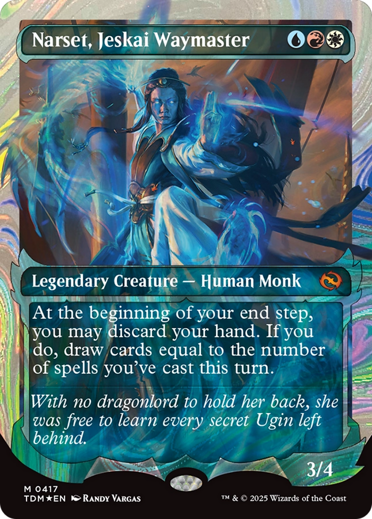 Narset, Jeskai Waymaster (Showcase) (Halo Foil) [Tarkir: Dragonstorm] 