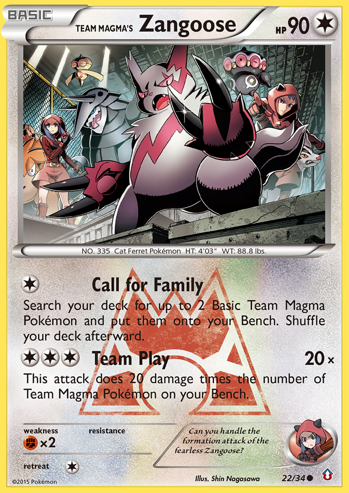 Team Magma's Zangoose (22/34) [XY: Double Crisis] 