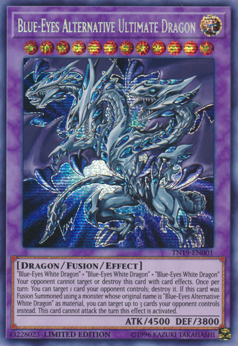 Blue-Eyes Alternative Ultimate Dragon [TN19-EN001] Prismatic Secret Rare 