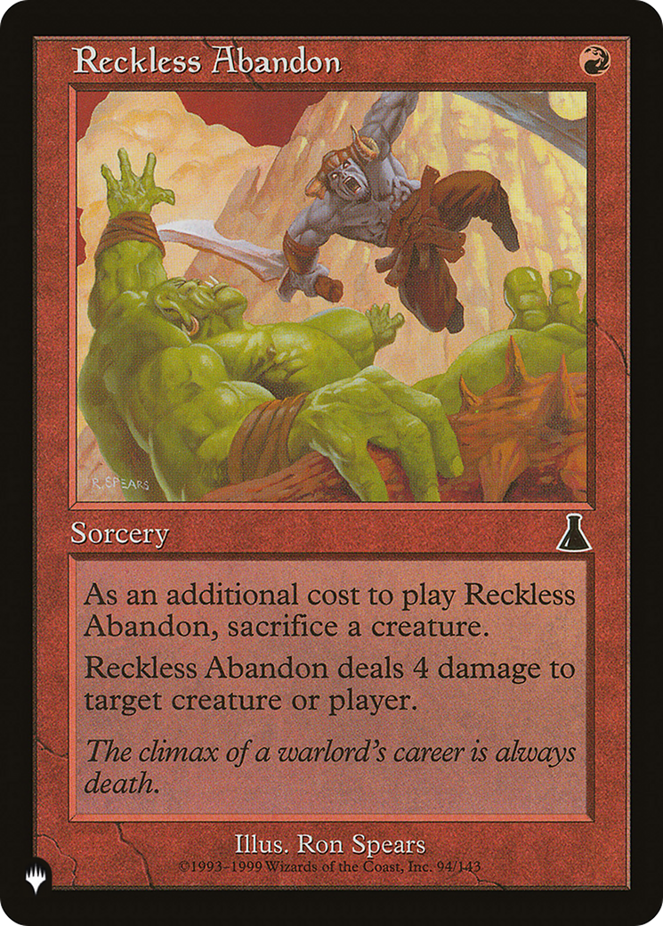 Reckless Abandonment [The List Reprints] 