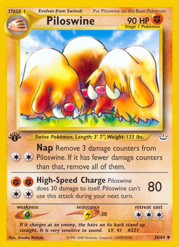 Piloswine (36/64) [Neo Revelation 1st Edition] 
