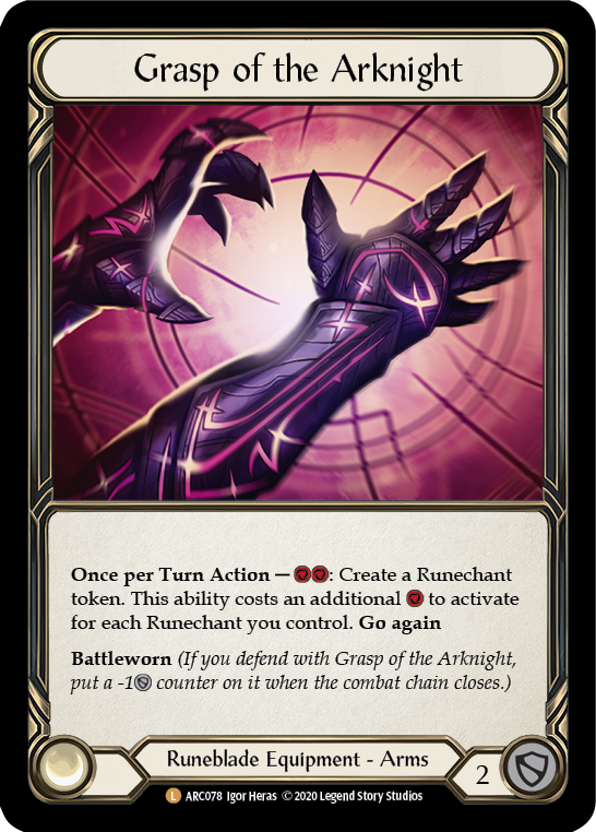 Grasp of the Arknight [U-ARC078] (Arcane Rising Unlimited) Unlimited Rainbow Foil 