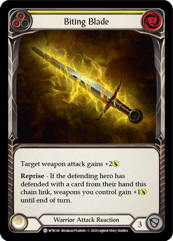 Biting Blade (Yellow) [U-WTR136] (Welcome to Rathe Unlimited) Unlimited Rainbow Foil 