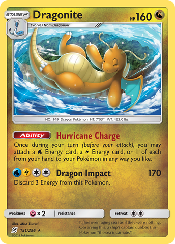 Dragonite (151/236) (Cosmos Holo) [Sun &amp; Moon: Unified Minds] 