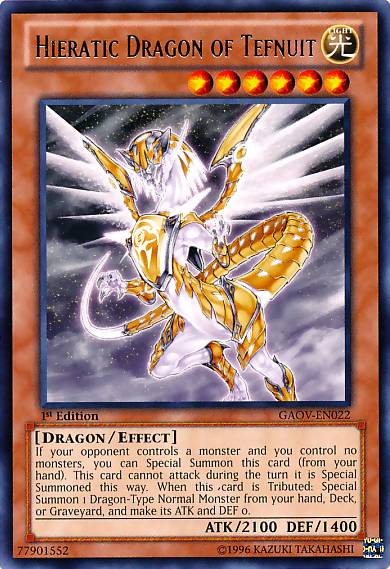 Hieratic Dragon of Tefnuit [GAOV-EN022] Rare 