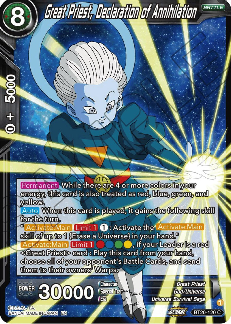 Great Priest, Declaration of Annihilation (BT20-120) [Power Absorbed] 