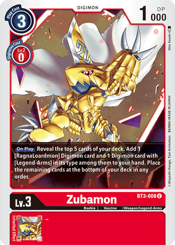 Zubamon [BT3-008] [Release Special Booster Ver.1.5] 