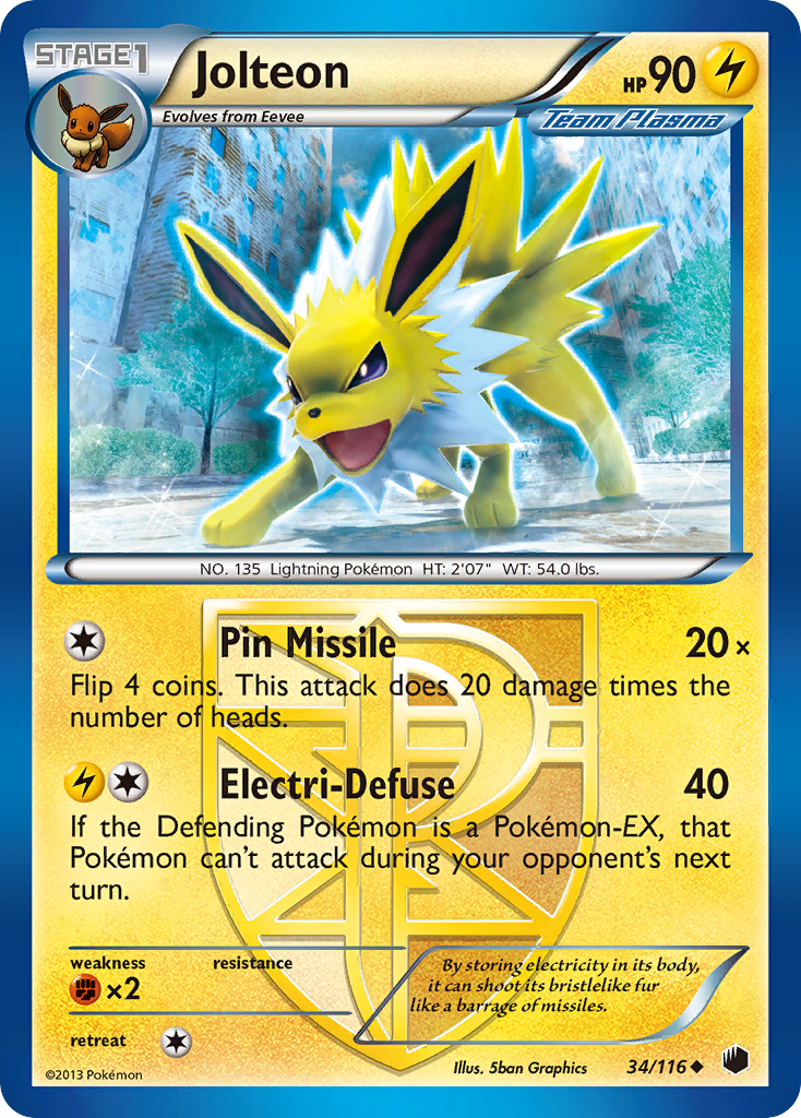 Jolteon (34/116) [Black &amp; White: Plasma Freeze] 