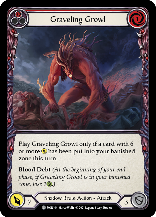 Graveling Growl (Red) [MON144-RF] (Monarch) 1st Edition Rainbow Foil 