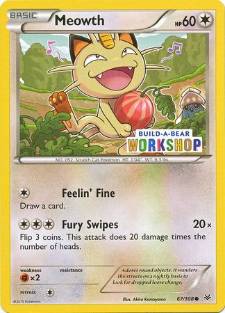 Meowth (67/108) (Build A Bear Workshop Exclusive) [XY: Roaring Skies] 