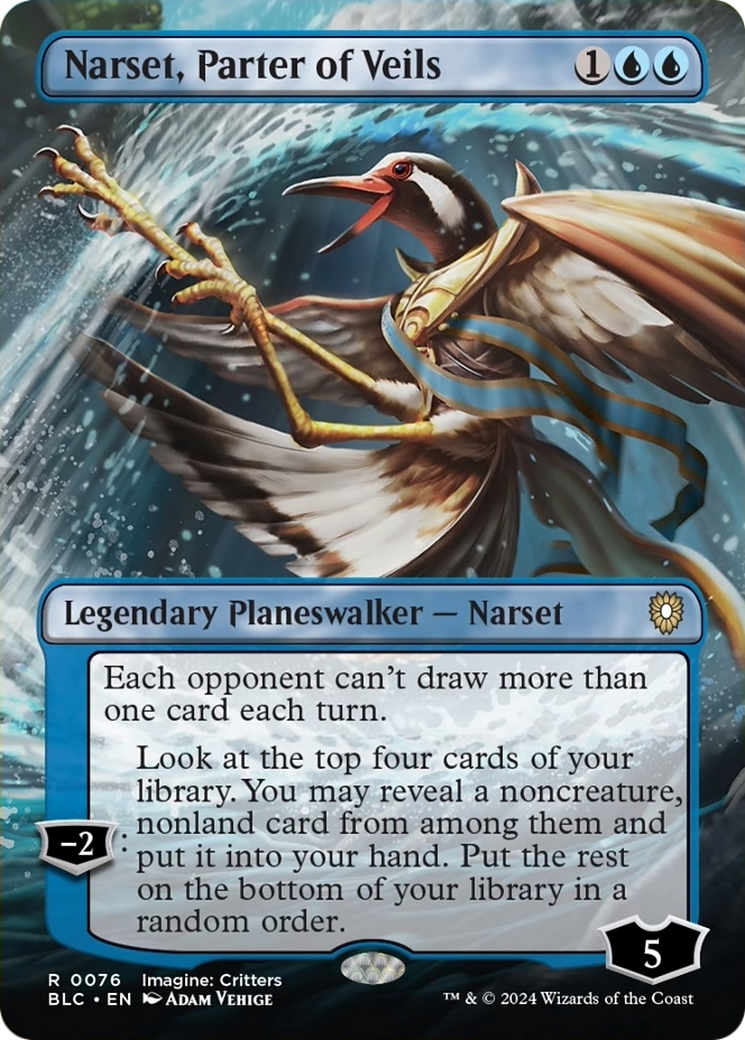 Narset, Perter of Veils (Borderless) [Bloomburrow Commander] 