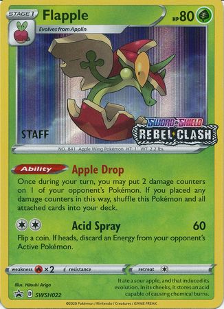 Flapple (SWSH022) (Staff Prerelease Promo) [Sword &amp; Shield: Black Star Promos] 