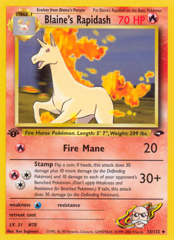 Blaine's Rapidash (33/132) [Gym Challenge 1st Edition] 