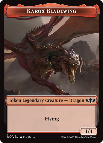 Karox Bladewing // Copy Double-Sided Token [Tarkir: Dragonstorm Commander Tokens] 