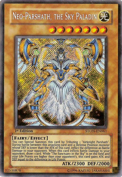 Neo-Parshath, The Sky Paladin [STON-EN061] Secret Rare 