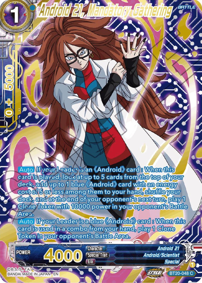 Android 21, Mandatory Gathering (Gold-Stamped) (BT20-048) [Power Absorbed] 